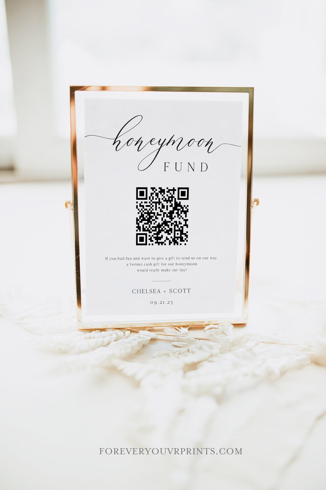 Honeymoon Fund Sign Printable, Venmo Honeymoon Wish, Wedding QR Code Honeymoon Fund Sign Printable, Venmo Honeymoon Wish, Wedding QR Code
