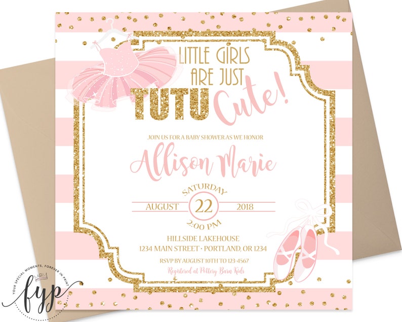 Tutu Baby Shower Invitations Baby Shower Invitation Girl Etsy