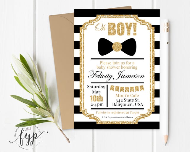 boy baby shower invitation boy baby shower invite little bow tie baby shower invite