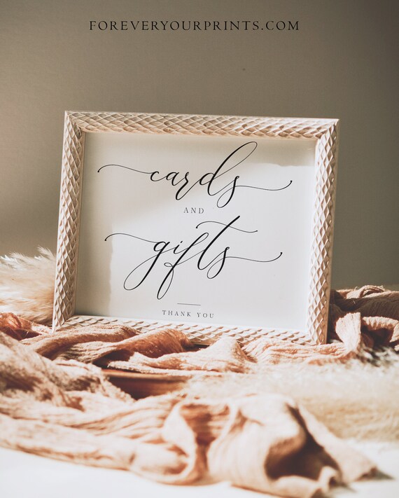 Minimalist Cards and Gifts Sign, Wedding Gifts Sign, Bridal Shower Gift