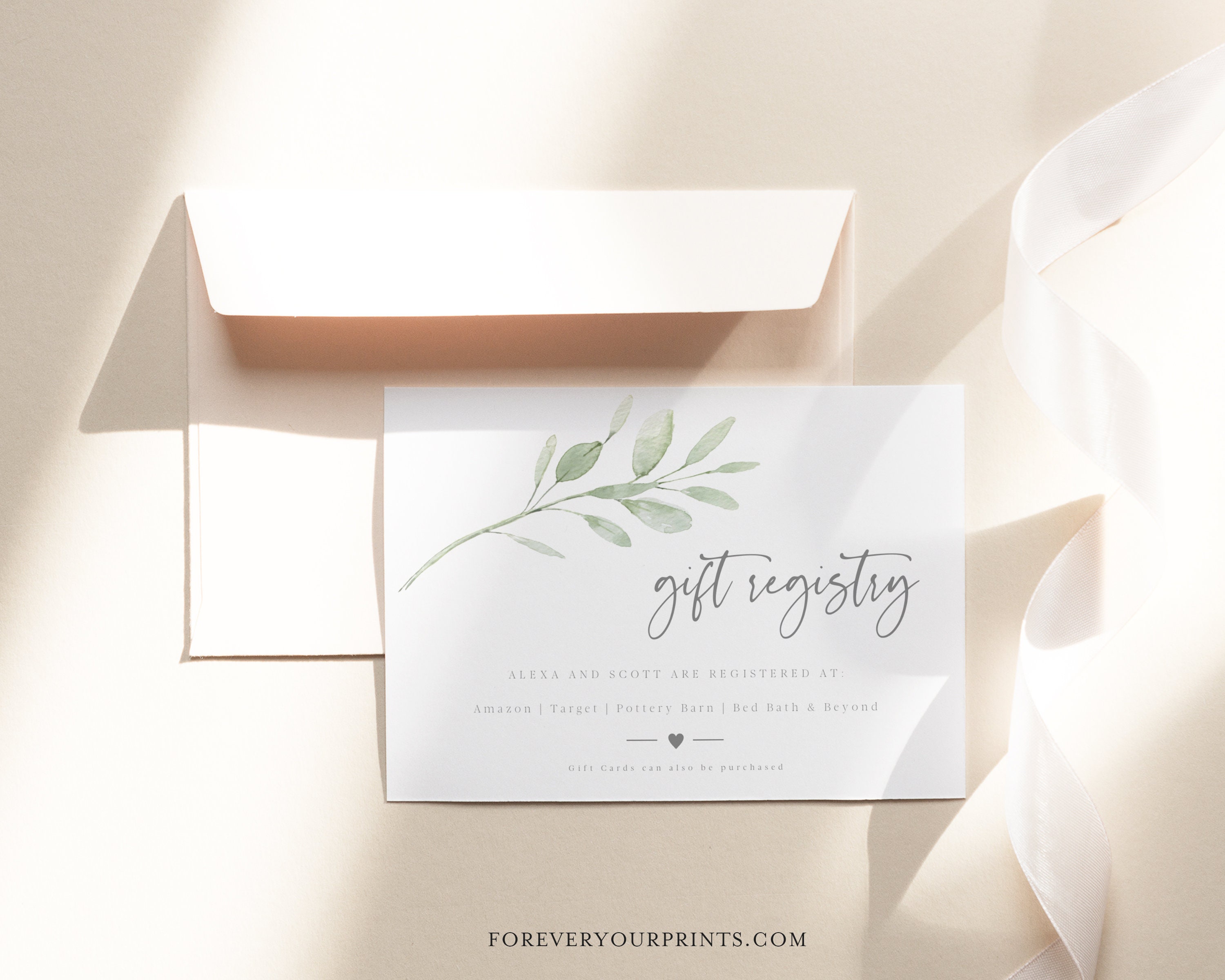 Baby Registry Card Template Gift Registry Card Bridal Shower - Etsy