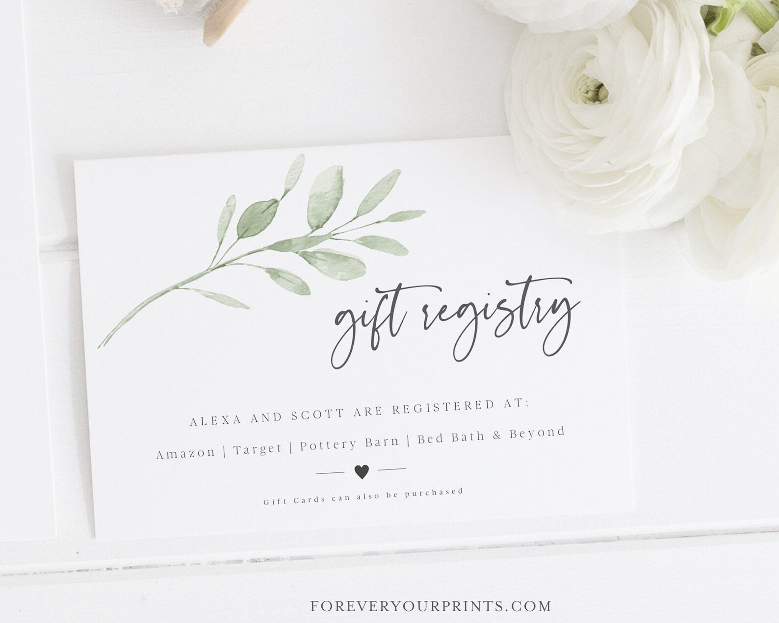 Baby Registry Card Template Gift Registry Card Bridal Shower - Etsy