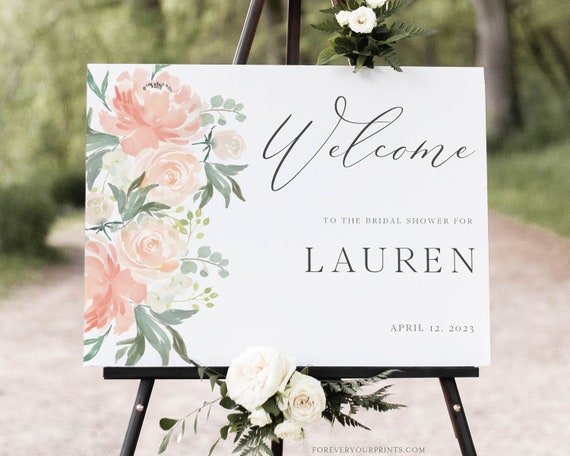 Editable Templett #002-171LS Wedding or Baby Shower Poster Floral Summer Garden Bridal Shower Instant Download Welcome Sign Template