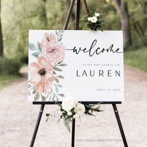 Baby Shower Welcome Sign Template, Baby Shower Decor, Printable, Editable Instant Download image 5