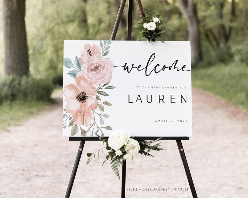 Baby Shower Welcome Sign Template, Baby Shower Decor, Printable, Editable Instant Download image 5