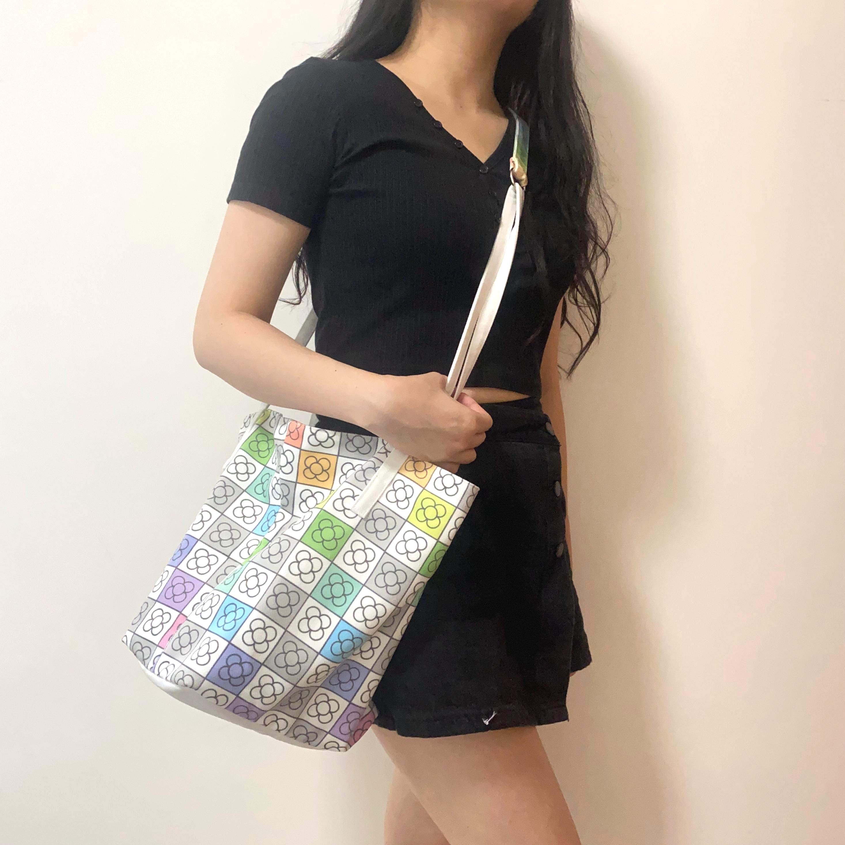 Colorful Bucket Bag – Art Print Shoulder Bag, Canvas