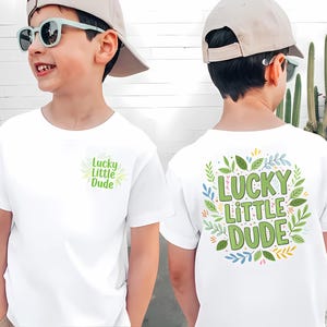 St. Patrick&#39;s Day Kids Shirt, Lucky Little Dude Toddler Tee, Irish Gifts For Kids, Funny Holiday Crew Neck, Cute Green Shamrock Baby Onesie
