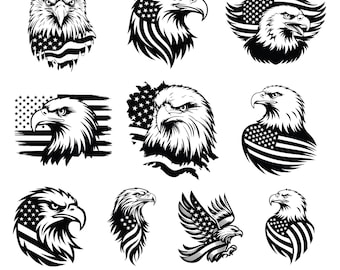 American Flag Eagle SVG bundle, 4th of July SVG, Patriotic Svg, American Bald Eagle Sublimation,Eagle svg Design,Usa Patriotic Svg cut files