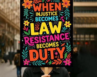Póster de protesta "Protejamos la Democracia", anti-Trump, de activista político, pancarta de protesta "No Kings", resistencia al fascismo, descarga digital