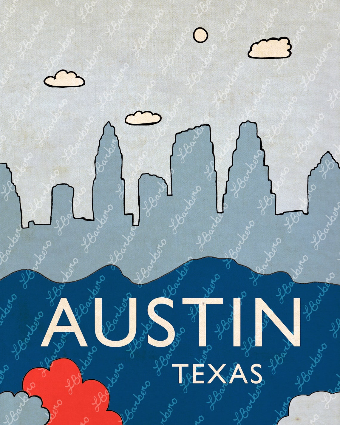 Austin Texas // Printable Download, Texan, Gender Neutral, Urban, City ...