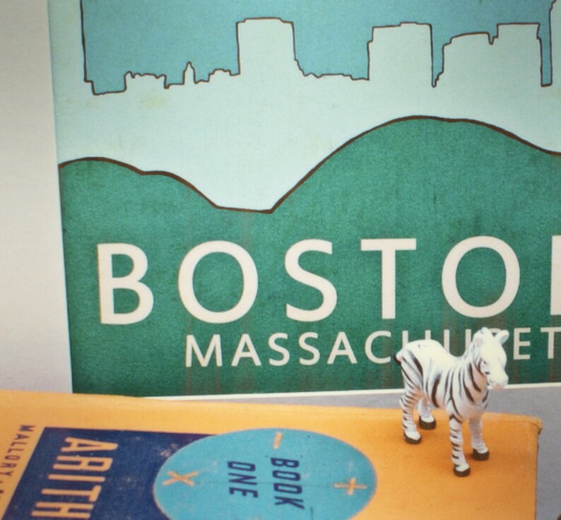 Home Decor Wall Art City Poster // Boston No.1 // Illustration Etsy