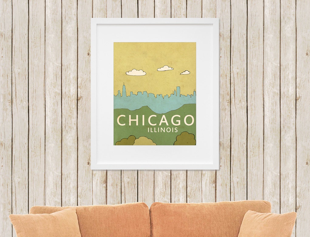 Home Decor Wall Art Print //Chicago No.1// Children Decor Etsy
