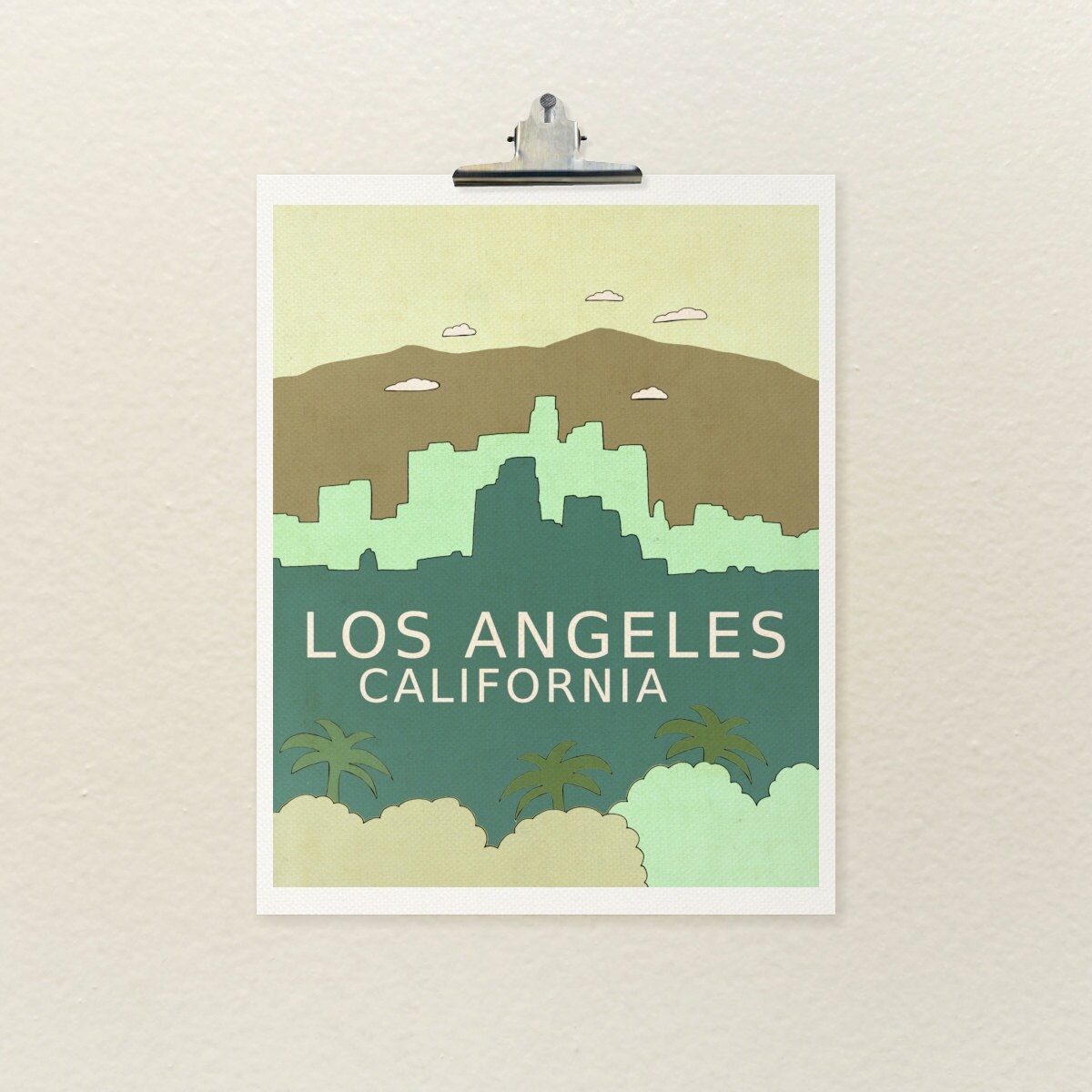 LA City Wall Art Skyline Children Decor // Los Angeles Etsy