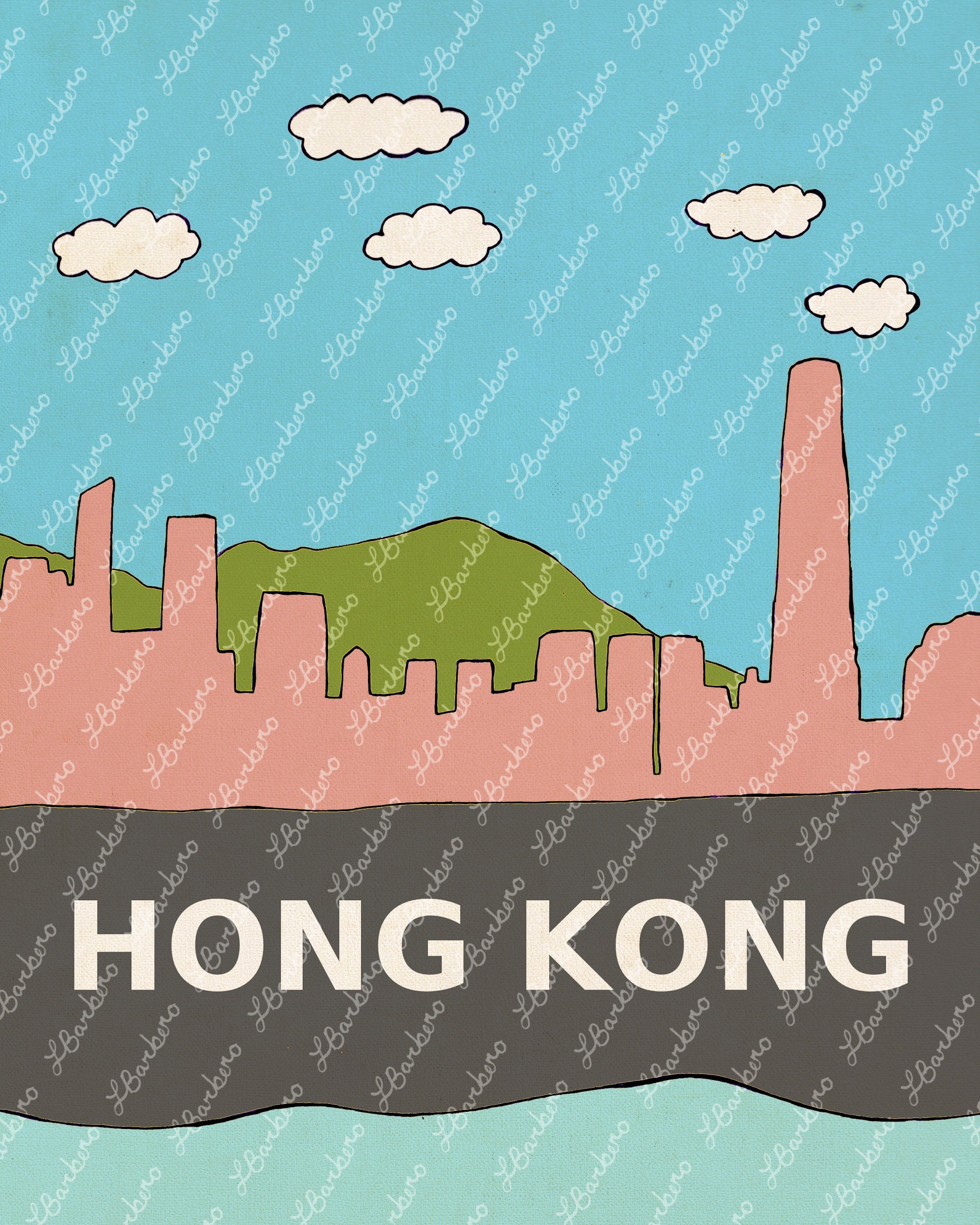 Hong Kong // Printable Download, Asia, Asian, Urban, City Skyline, Kids ...