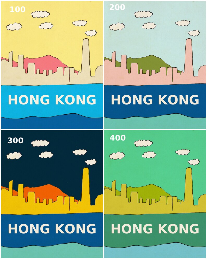 Hong Kong // Printable Download, Asia, Asian, Urban, City Skyline, Kids ...