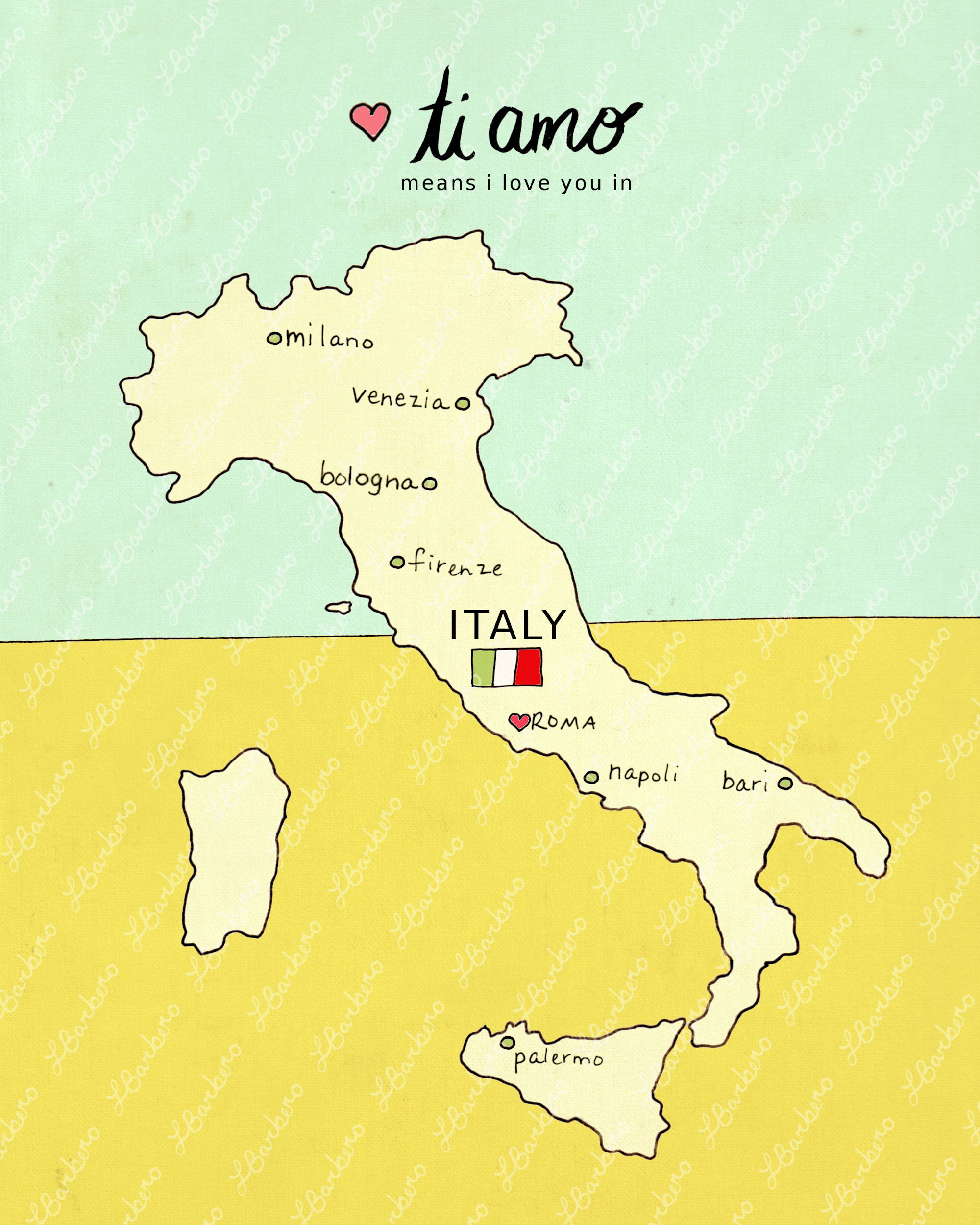 Download Printable Italy Map Modern Baby Nursery Art Baby | Etsy