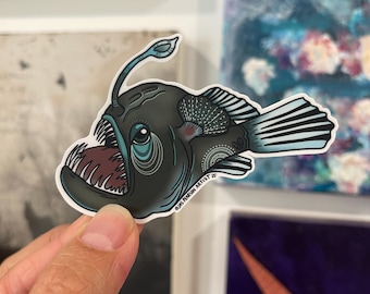 Deep Sea Angler Fish Vinyl Sticker
