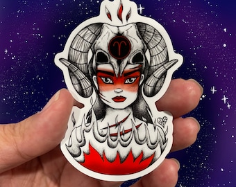 Aries Star Sign Zodiac Vinyl Sticker