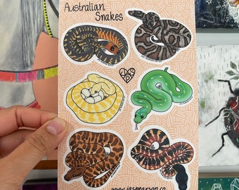Australische Schlangen Vinyl-Aufkleber Blätter