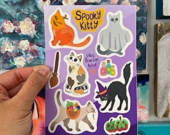Spooky Kitty Vinyl Sticker Sheet