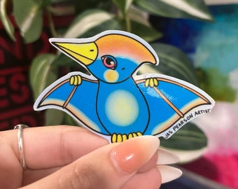 Flying Holographic Dinosaur Sticker