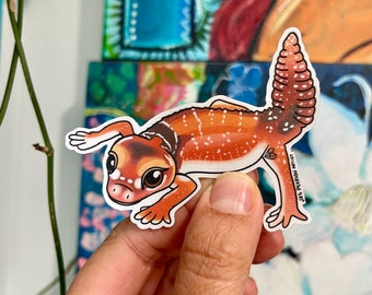 Orange Gecko Vinylklistermärke