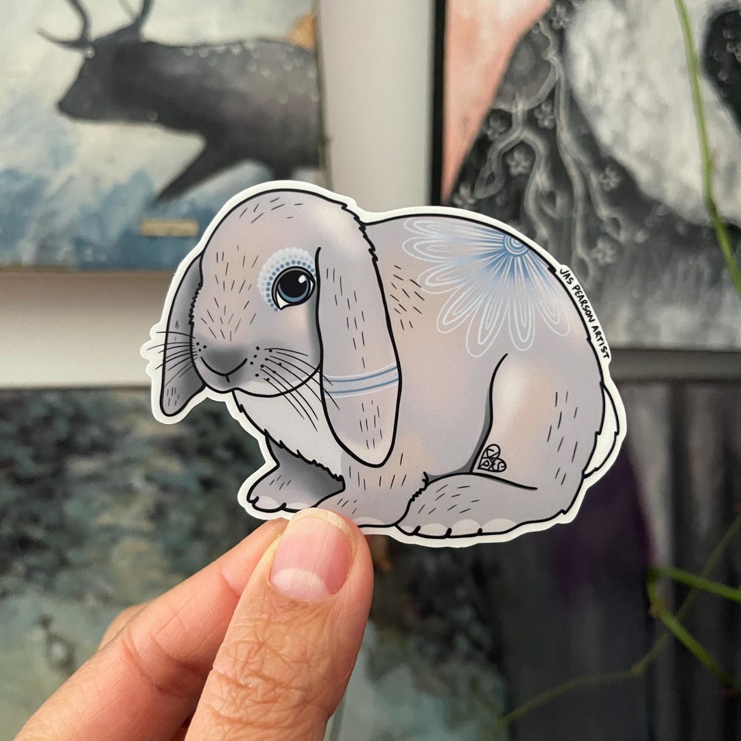 Bunny Rabbit Vinyl Sticker - Etsy