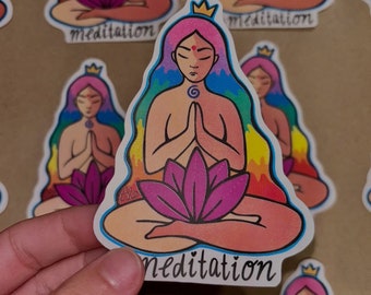 Meditation Self Care Vinyl Sticker