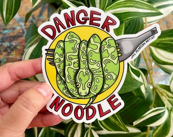 Danger Noodle Snake Aussie Humour Vinyl Sticker