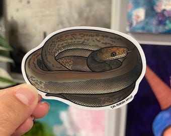 Olive Python Snake Reptile Vinyl Sticker