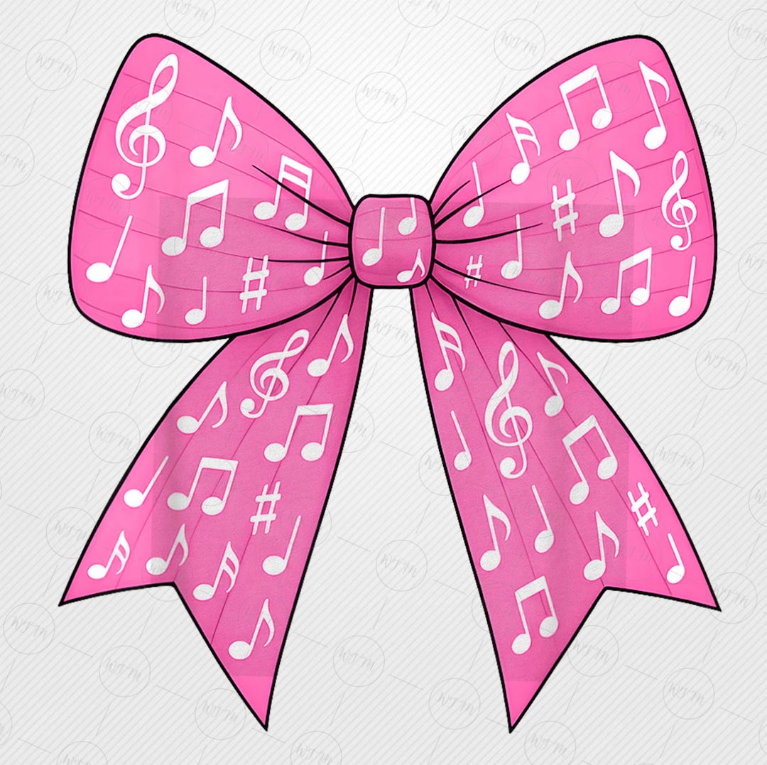Pink Ribbon Music Note Pink Music Notes Bow PNG, Cute Musical Treble Clef, Vibrant Sheet Music ...
