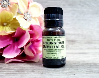 Lemongrass | Essential Oil | Therapeutic | Natural | Diffuser Oil | Carina Dolci Apothecary