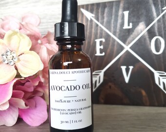 Avocado Oil | Pure | Facial Oil | Hair + Body | Natural | Skin Care | Carina Dolci Apothecary