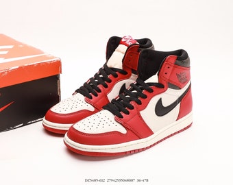 Jordan 1 High OG “Chicago Reimagined” Varsity Red/Black-Sail-Muslin - Men Sneakers, Women Sneakers, Basketball sneakers, Gift for children