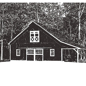 Personalized House Or Building Drawing Black Ink Architectural Illustration