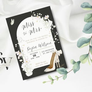 Elegante Brautpartyeinladung | Bearbeitbare Vorlage | Druckbare und digital teilbare Einladung | Hochzeitsparty schön und elegant