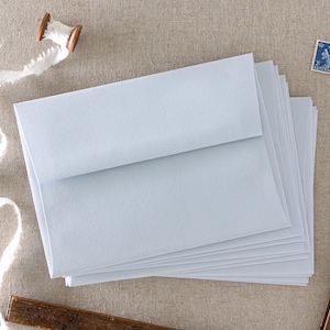 Pack of 10 Envelopes - Frost Blue shade - fits 5 x 7" cards, for Wedding Invitations, Save the dates, Thank you cards