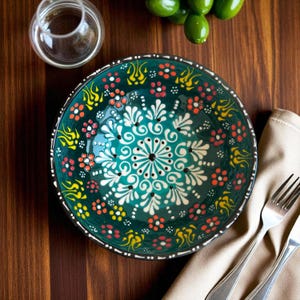 Handmade Ceramic Serving Bowl: Rustic Stoneware Pottery, Kitchen Decor