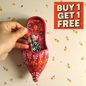 Ceramic wall decoration wall decor hanging ceramic pocket wall planter ceramic art housewarming gift hand painted wall holder  clog 7.8 inc