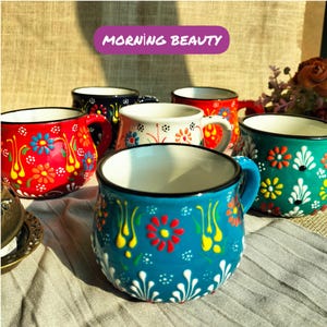 Ceramic Espresso cup 6.9 Oz Dipping Ceramic Mug Handmade Matcha cup Vintage Gift Handmade Pottery  boho Turkish ceramics housewarming gift
