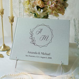 Libro de firmas de boda personalizado, álbum de fotos de lino, libro de firmas moderno, álbum de recortes de tapa dura, regalo de recuerdo, regalo de boda