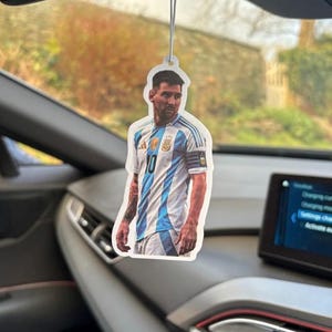 Lionel Messi Car Air Freshener, Football Gift, Birthday Gift, Gift For Him, New Car Gift, Hanging Decoration, Fathers Day Gift, Wall Art
