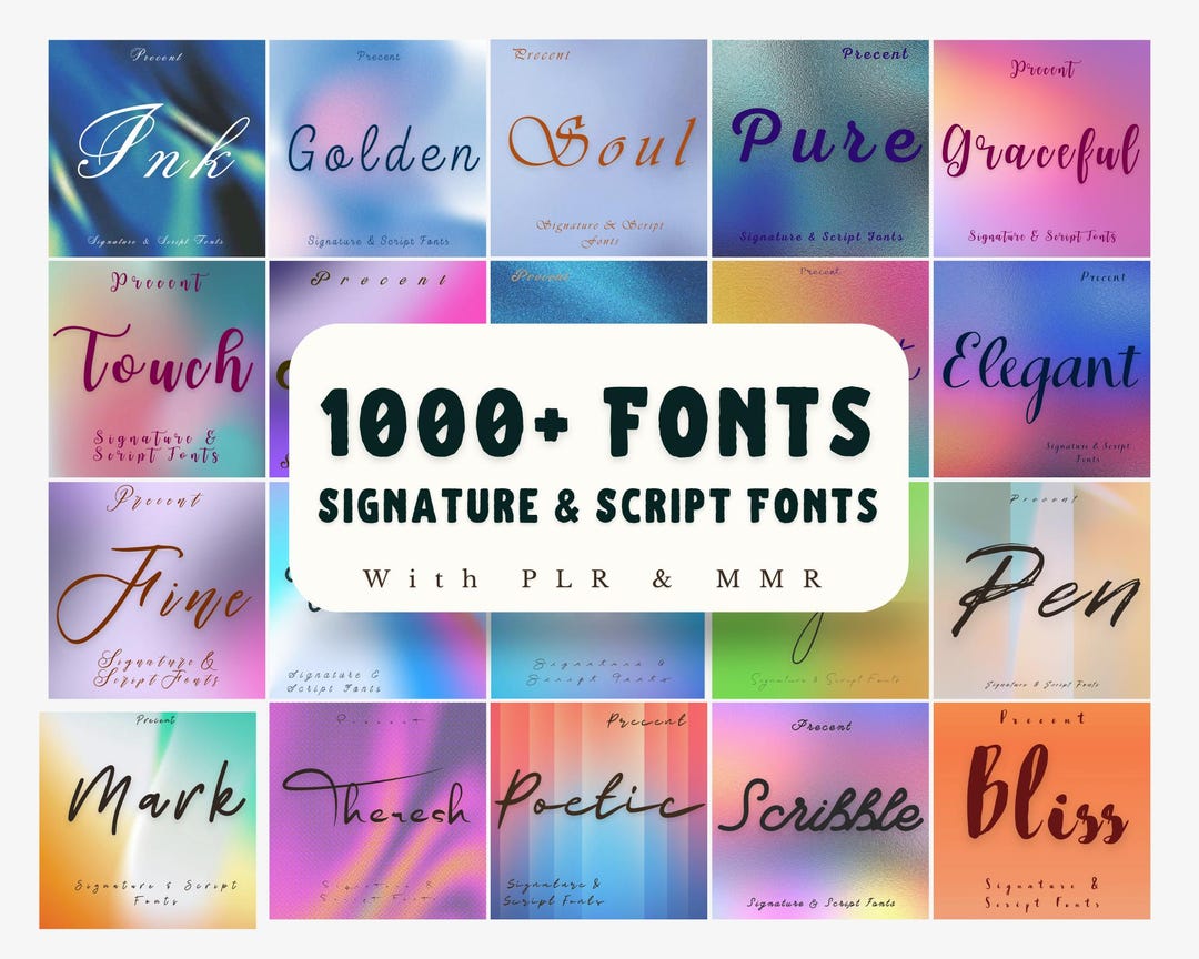 1000+ Handcrafted Signature Fonts | Mega Bundle With PLR & MRR | Luxury ...