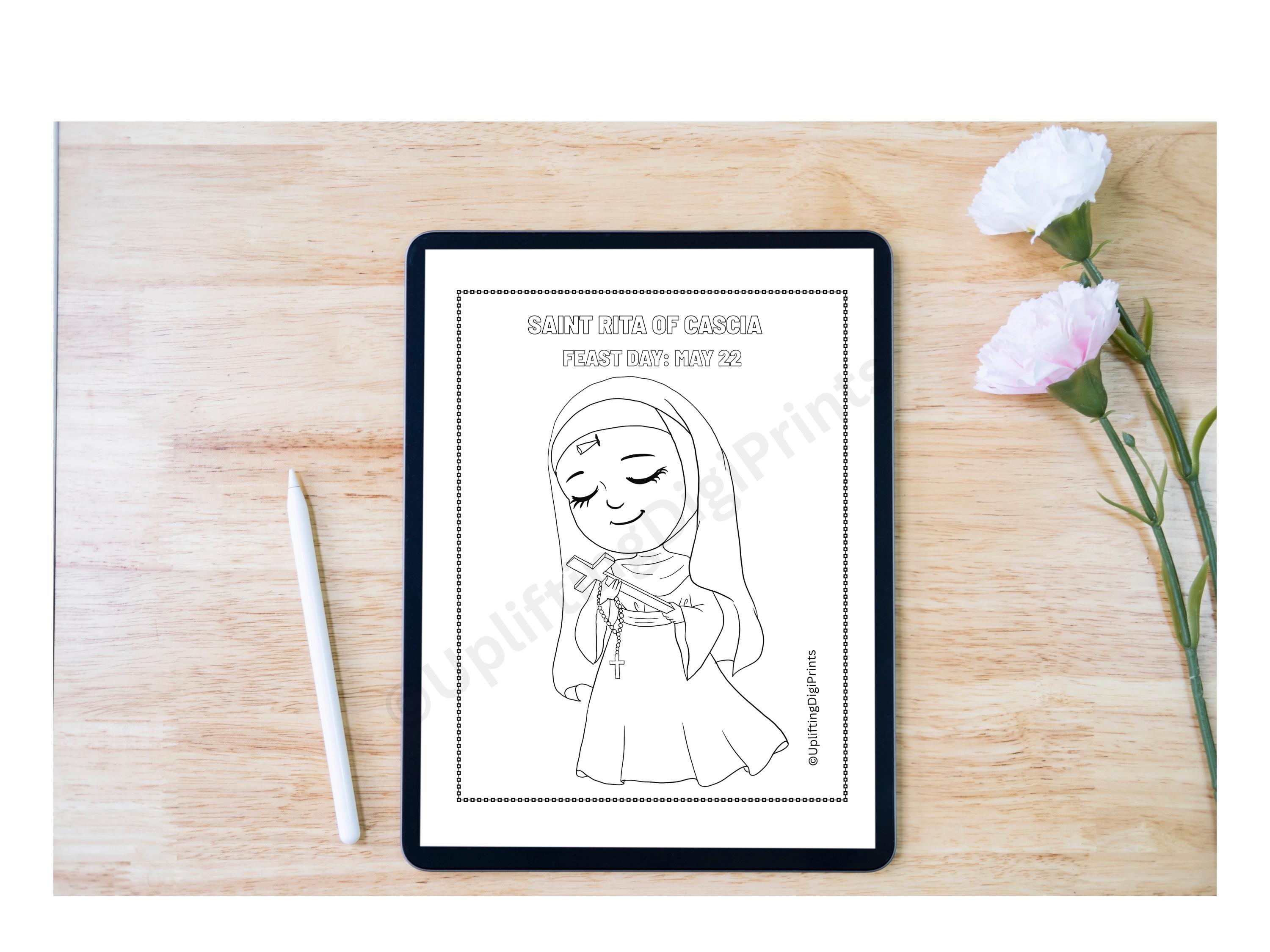 Five Catholic Saints Coloring Pages for Kids | Instant PDF Download - Etsy