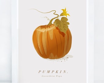 Framed Pumpkin Print. Fall Print. Halloween Print. Halloween Decor. Fall Decor. Halloween art.