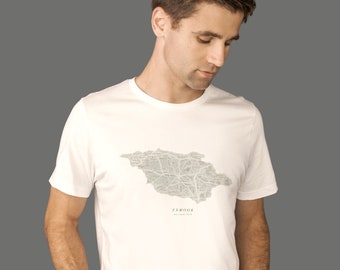 Men's Exmoor Map T-Shirt, 100% Organic Cotton T-Shirt, Exmoor T-Shirt, Exmoor Travel Shirt