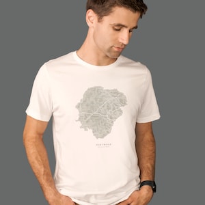 Mens Dartmoor Map T-Shirt, 100% Organic Cotton T-Shirt, Dartmoor T-Shirt, Dartmoor Illustrated Map. Dartmoor Tors shirt. Devon T Shirt