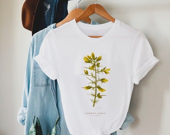 Gorse Shirt. Sustainable 100% Organic Cotton, Ladies Fit, Wildflower Shirt. Botanical Shirt, Floral Shirt. Golf Course Flower T-shirt.