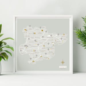 Unframed Essex Map Print. Essex Illustrated Map. Essex Map Poster. Essex Art. Essex Wall Art. Essex Wall Decor.