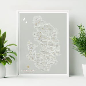 Unframed Peak District Map Print. Peak District Illustrated Map. UK National Park Map. Peak District Map Poster. Peak District Art.